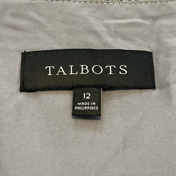Talbots Pencil Skirt SZ 12 Wool Blend Gray Knit Side Zip Lined - Picture 4 of 8